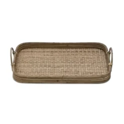 Rattan And Wood Decorative Trays, Set Of 2-Kirkland's Home Store