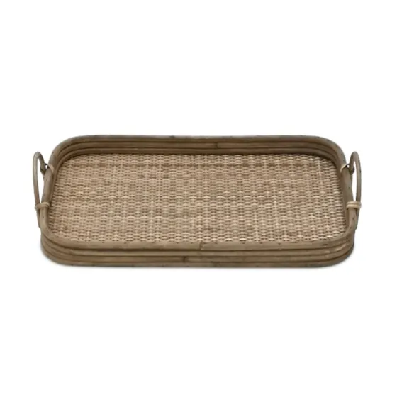 Rattan And Wood Decorative Trays, Set Of 2-Kirkland's Home Store