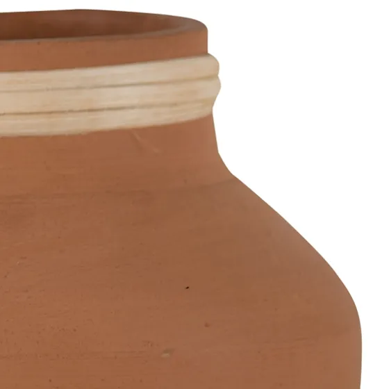 Rattan Rim Hand-Thrown Terracotta Vase-Kirkland's Home Outlet