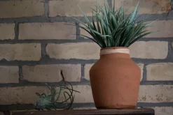 Rattan Rim Hand-Thrown Terracotta Vase-Kirkland's Home Outlet