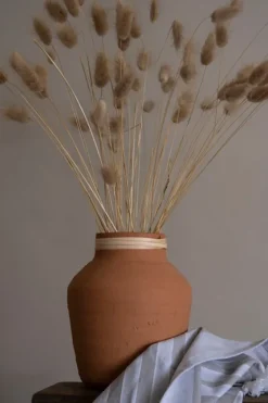Rattan Rim Hand-Thrown Terracotta Vase-Kirkland's Home Outlet