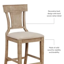 Ray With Gray Wash Finish Counter Stool-Kirkland's Home Clearance