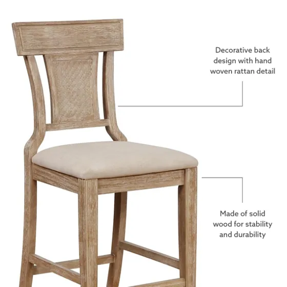 Ray With Gray Wash Finish Counter Stool-Kirkland's Home Clearance