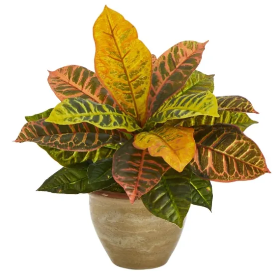 Real Touch Potted Garden Croton Plant-Kirkland's Home Cheap