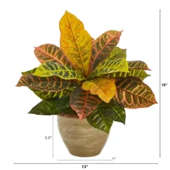Real Touch Potted Garden Croton Plant-Kirkland's Home Cheap