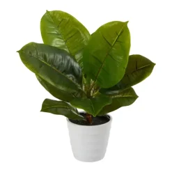Real Touch Rubber Leaf In Ribbed White Planter-Kirkland's Home Shop