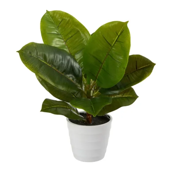 Real Touch Rubber Leaf In Ribbed White Planter-Kirkland's Home Shop