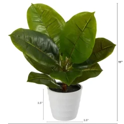 Real Touch Rubber Leaf In Ribbed White Planter-Kirkland's Home Shop
