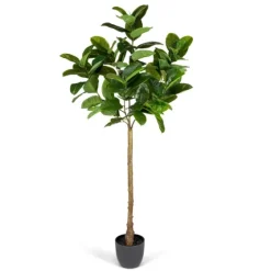 Real Touch Rubber Tree In Black Pot, 6 Ft.-Kirkland's Home Fashion