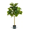Real Touch Variegated Ficus Altissima Tree, 4 Ft.-Kirkland's Home Best