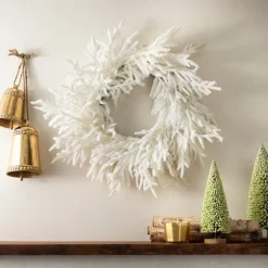 Real-Touch Flocked Norfolk Pine Wreath-Kirkland's Home Flash Sale