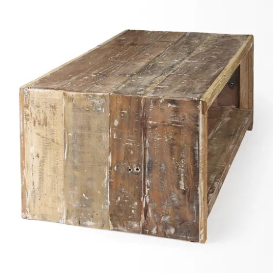 Reclaimed Natural Wood Distressed Coffee Table-Kirkland's Home Flash Sale