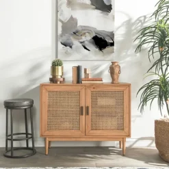 Reclaimed Pine And Woven Cane Cabinet-Kirkland's Home Shop