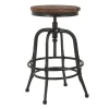 Reclaimed Pine Wood Adjustable Counter Stool-Kirkland's Home Outlet