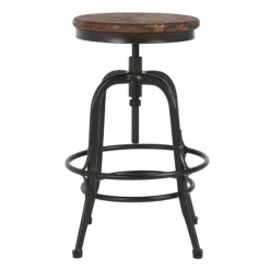 Reclaimed Pine Wood Adjustable Counter Stool-Kirkland's Home Outlet