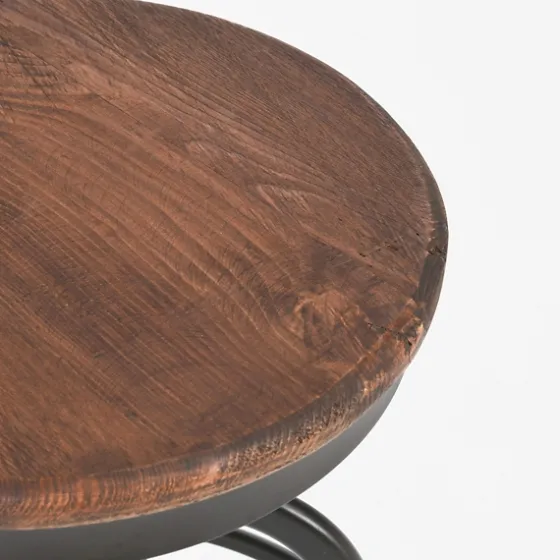 Reclaimed Pine Wood Adjustable Counter Stool-Kirkland's Home Outlet