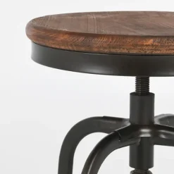 Reclaimed Pine Wood Adjustable Counter Stool-Kirkland's Home Outlet
