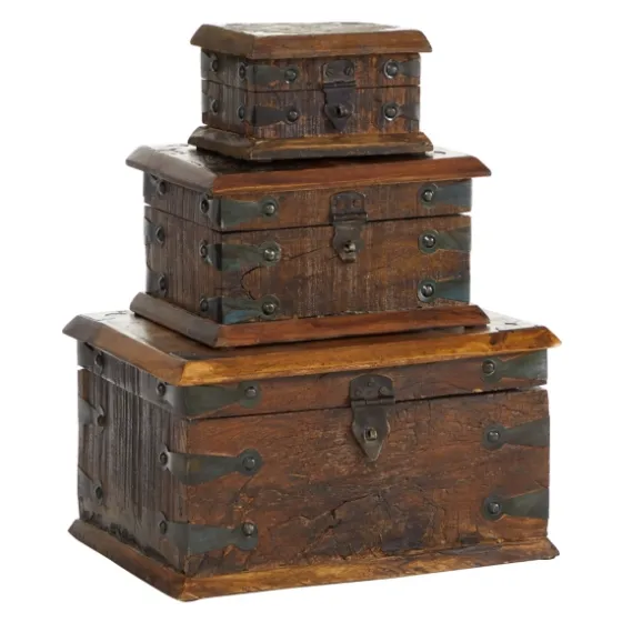 Reclaimed Wood Antique Box Set, Set Of 3-Kirkland's Home Best Sale