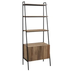 Reclaimed Wood Modern Ladder Bookcase With Cabinet-Kirkland's Home Fashion