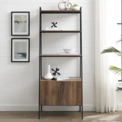 Reclaimed Wood Modern Ladder Bookcase With Cabinet-Kirkland's Home Fashion
