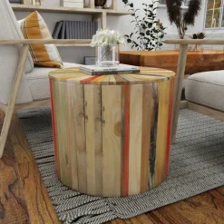 Reclaimed Wood Round Accent Table-Kirkland's Home Cheap