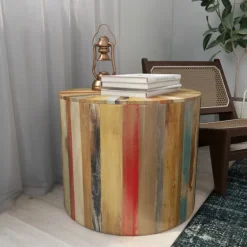 Reclaimed Wood Round Accent Table-Kirkland's Home Cheap