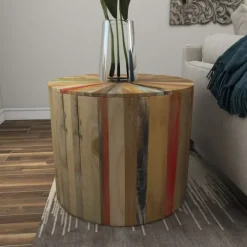 Reclaimed Wood Round Accent Table-Kirkland's Home Cheap