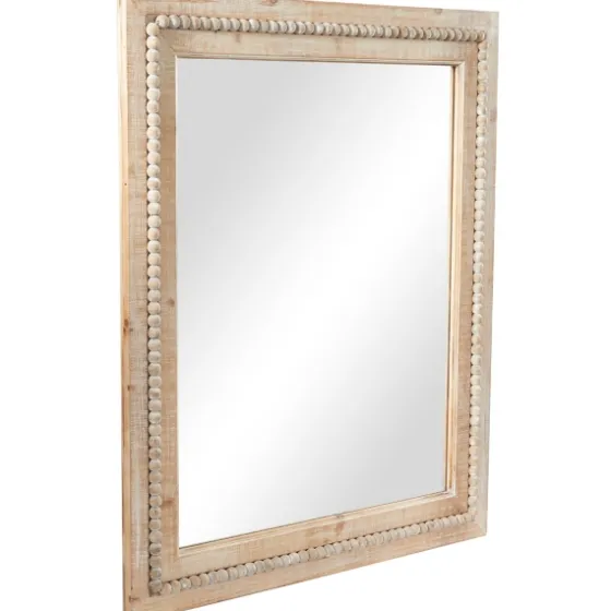 Rectangle Distressed Beaded Wall Mirror-Kirkland's Home Outlet