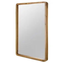 Rectangle Light Brown Wood Wall Mirror-Kirkland's Home Clearance