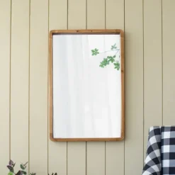 Rectangle Light Brown Wood Wall Mirror-Kirkland's Home Clearance