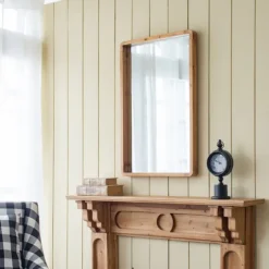Rectangle Light Brown Wood Wall Mirror-Kirkland's Home Clearance