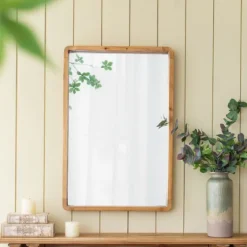 Rectangle Light Brown Wood Wall Mirror-Kirkland's Home Clearance