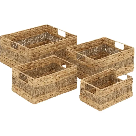 Rectangular Baskets With Metal Handles, Set Of 4-Kirkland's Home Discount