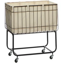 Rectangular Black Rolling Storage Cart-Kirkland's Home Flash Sale