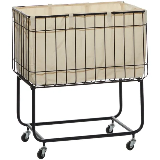 Rectangular Black Rolling Storage Cart-Kirkland's Home Flash Sale