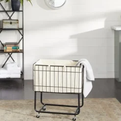 Rectangular Black Rolling Storage Cart-Kirkland's Home Flash Sale