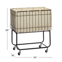 Rectangular Black Rolling Storage Cart-Kirkland's Home Flash Sale