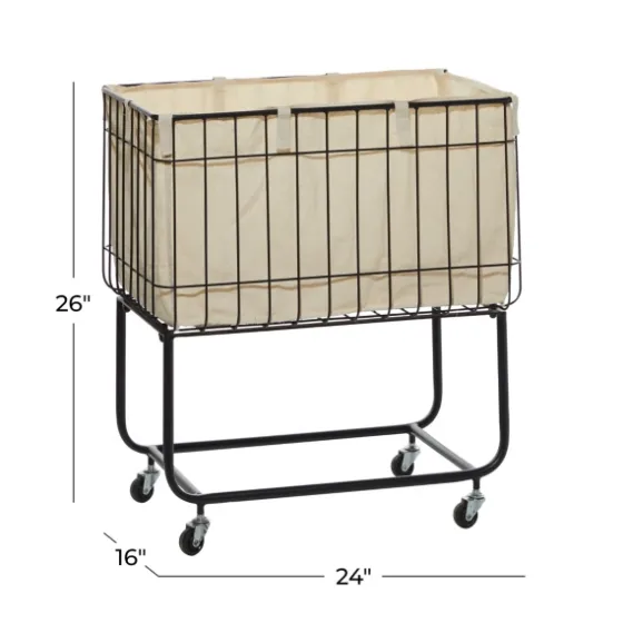 Rectangular Black Rolling Storage Cart-Kirkland's Home Flash Sale
