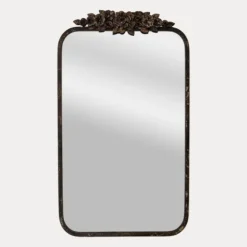 Rectangular Metal Flower Crest Wall Mirror-Kirkland's Home Sale