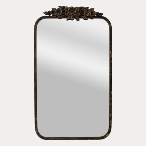 Rectangular Metal Flower Crest Wall Mirror-Kirkland's Home Sale