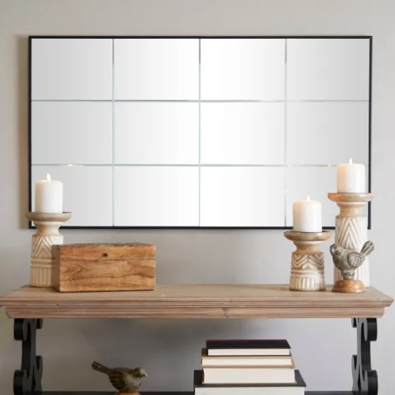 Rectangular Windowpane Grid Mirror, 23X40 In.-Kirkland's Home Store