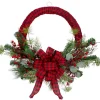 Red And Black Buffalo Check Pine And Berry Wreath-Kirkland's Home Sale