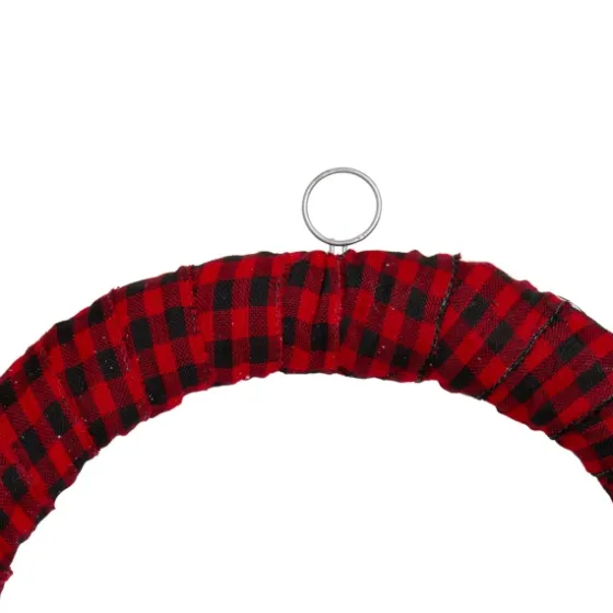 Red And Black Buffalo Check Pine And Berry Wreath-Kirkland's Home Sale