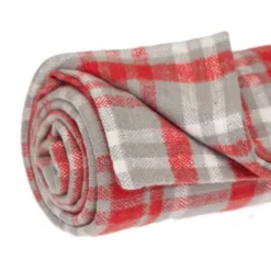 Red And Gray Plaid Cotton Throw-Kirkland's Home Store