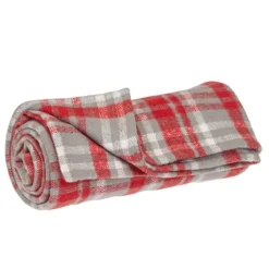 Red And Gray Plaid Cotton Throw-Kirkland's Home Store