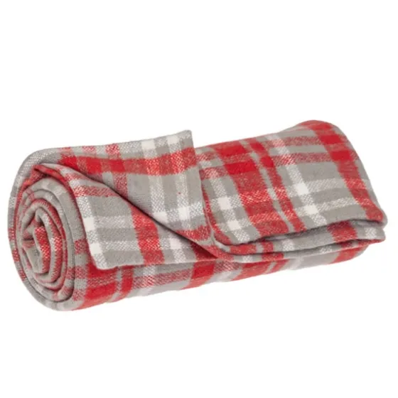 Red And Gray Plaid Cotton Throw-Kirkland's Home Store