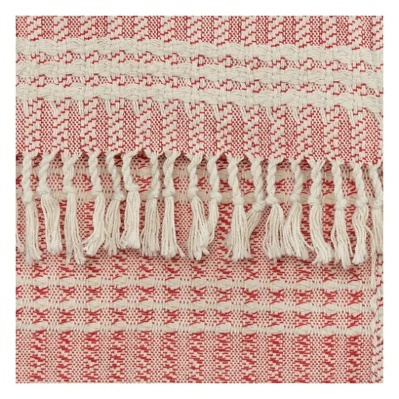 Red And Ivory Striped Cotton Throw-Kirkland's Home Best Sale