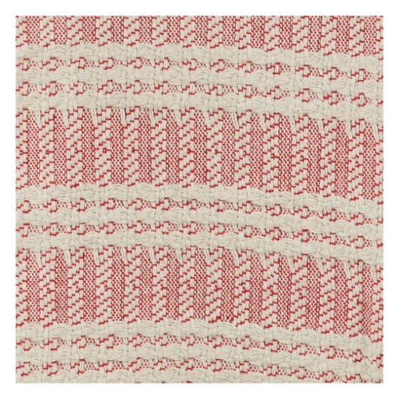 Red And Ivory Striped Cotton Throw-Kirkland's Home Best Sale
