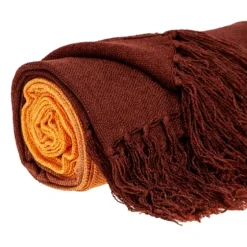 Red And Orange Ombre Fringed Throw-Kirkland's Home Clearance
