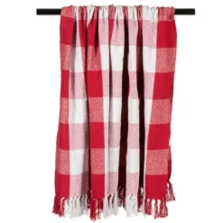 Red And White Buffalo Check Throw-Kirkland's Home New